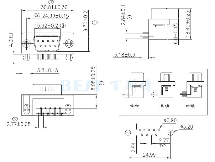 DB连接器DR-9P-04